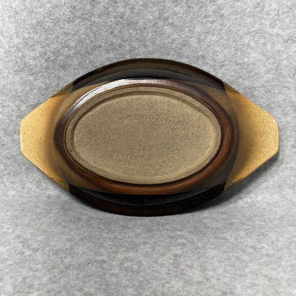 Pottery Craft USA Vintage Stoneware 10" Au Gratin Baking Dish 572‎ Brown MCM - Picture 3 of 9